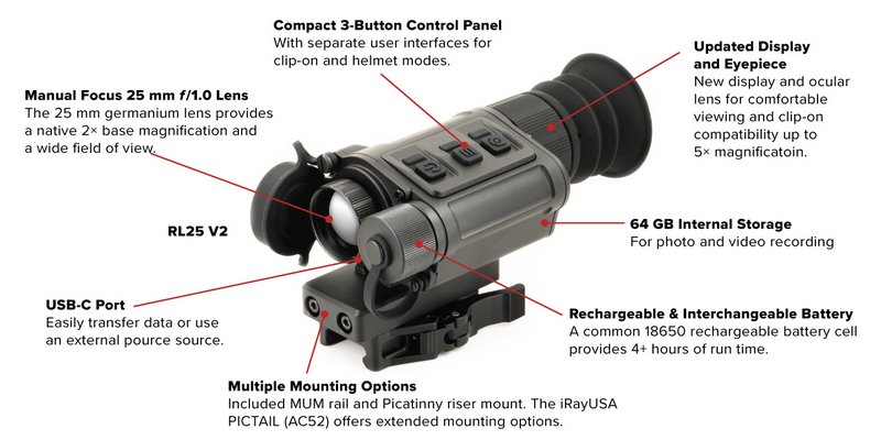 InfiRay USA RL25 V2 RL25V2 main features